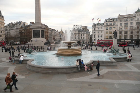 The fountain of Trafalgar Square