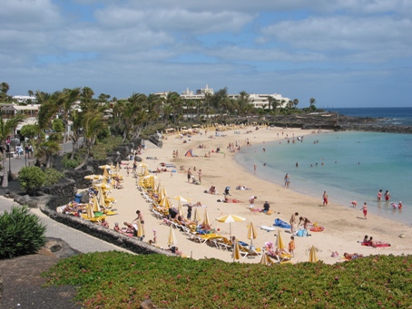 One of the many beaches in Lanzarote
