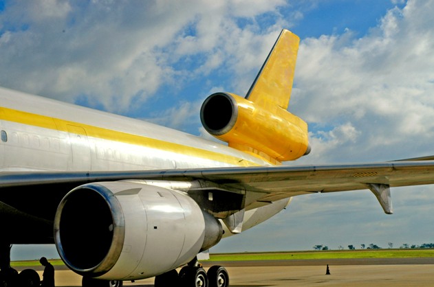 Yellow plane fuselage