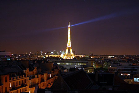 Paris by night, from a balcony in Neuilly-sur-Seine