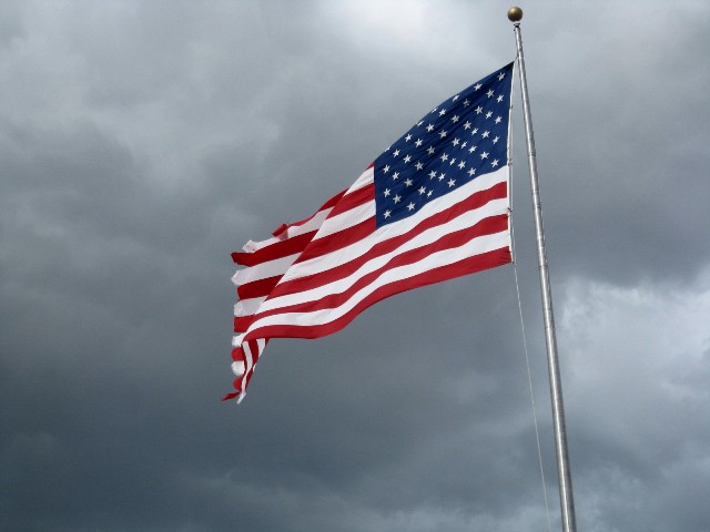 USA flag in the wind